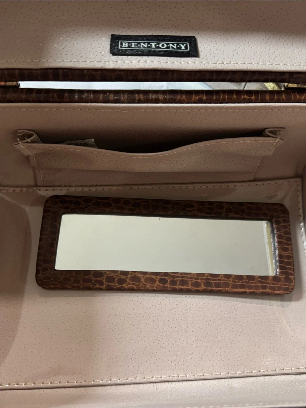 Vintage Neiman Marcus Bentony  Croc-Embossed Toiletry Vanity Case — SEE NOTES